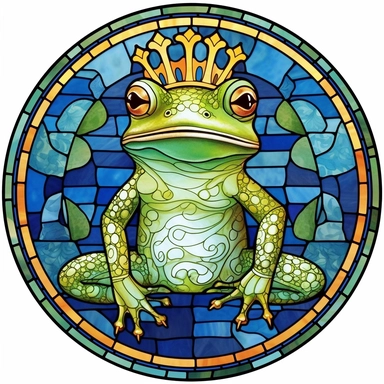 Stained Glass Frog in the crown in the shape of a circle PNG Clipart