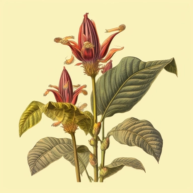 Clipart, vintage, Flower of the banana tree, MUSA, candice maculata fructa, botanical illustration, hand-drawn, texture
