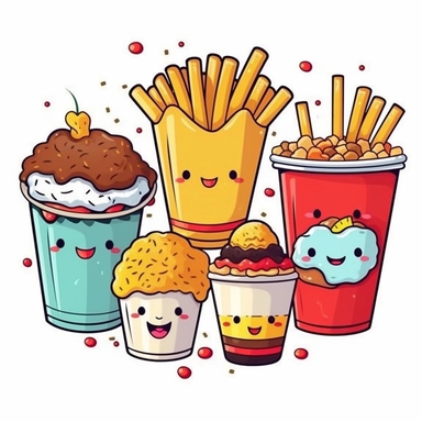 vector black and white, Cute kawaii fast food pairs, valentines food clip art, food couple, drinks clipart, love hearts background. clip art, food PNG, line art