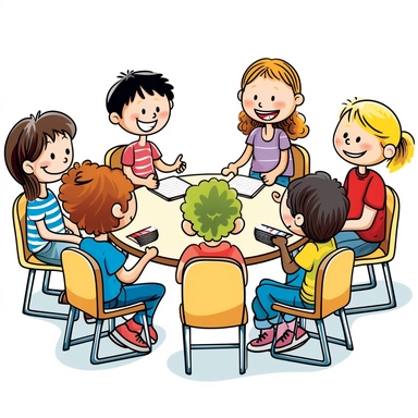 kids small group discussion clipart removebg