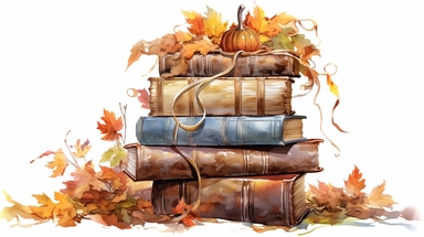 isolated on white illustration watercolor art of a stack of vintage books with beautiful embossed spines, autumn leaves, puddles, rain, branches, september, masterpiece by Hans Zatzka style and by Vladimir Kush style and by Ivan Fedorovich Choultse style, Baroque fashion, PNG clipart, isolated on white, extreme photorealistic details, 32k HD resolution, realistic high detailization high resolution , ultrarealistic, hyper realistic, photography, detailed 8k, extremely detailed