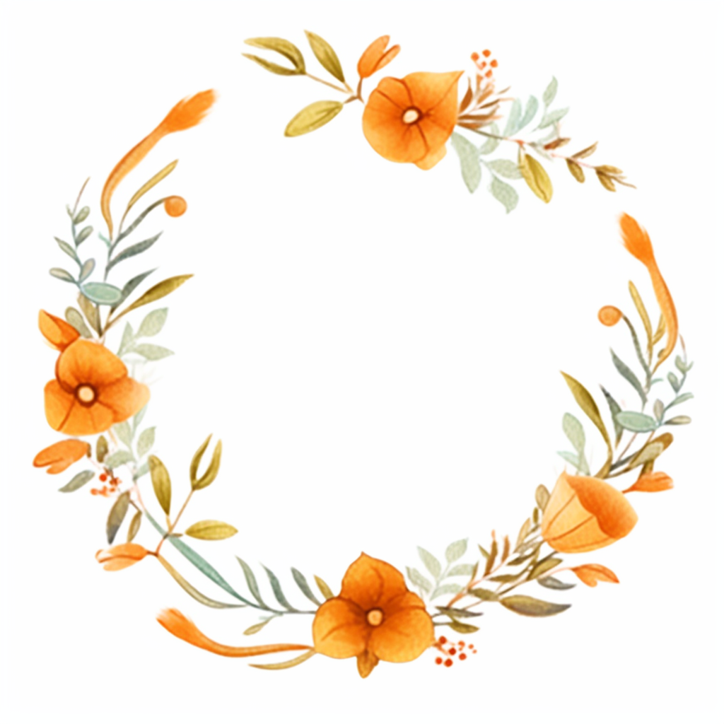 orange flowers cliparts