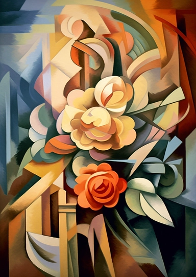 a stack art pablo Picasso oil painting with flowers and roses Clipart, High Quality Jpg, Floral Animals, Cute Images