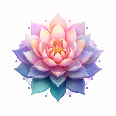 lotus flower, clipart, intense white and deep pastel colors, dnd, watercolor, no background, isolated on a white background, self contained, well defined edges, by amy sol and magali villeneuve and susan bourdet and ross tran, spaced out, glowy, intricate, 8k