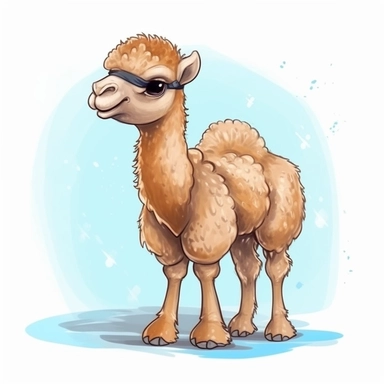 happy cute baby camel, hand draw Illustration clipart, 4K, extremely detailed