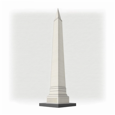 clipart, front view of the washington monument at washington dc, white background, simple lines , no shading