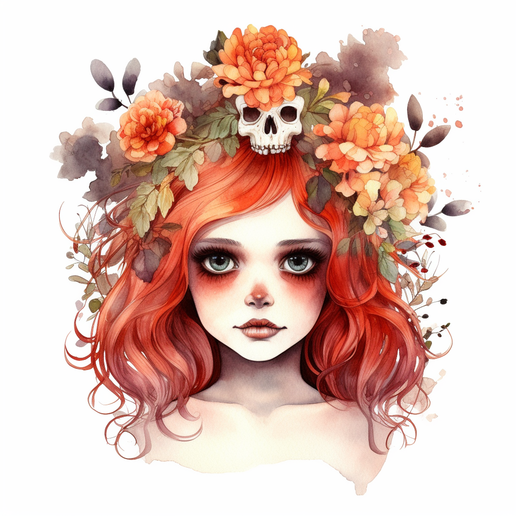 girl skull cliparts