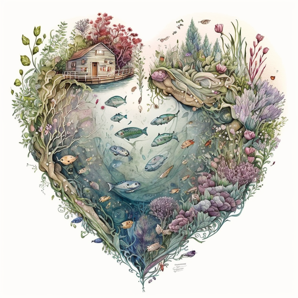 heart fish cliparts