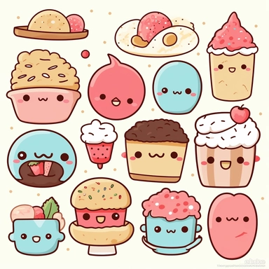 Perfect match kawaii clipart set Cute food clip art Friendship Best Friend Love Valentine Funny vector graphics Sweet