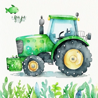 Farm Tractor Watercolor, Green Tractor Boys Clipart Nursery Décor Farm Tractor PNG Commercial Use Farming Vehicles Watercolor Illustration Cute Starfish PNG Clipart Ocean Animals Starfish PNG Adorable Star Fish Water Bubbles Sublimation Starfish Wall Art Printable Print for Kids
