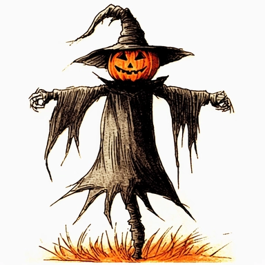 halloween scarecrow clipart clipart, in the style of mysterious expressionism, realistic yet stylized, 1970–present, associated press photo, halloween, gothic-influenced, high definition image,
