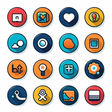 Design a clipart series of icons representing different social media platforms (e.g., Facebook, Instagram, Twitter) for a digital marketing presentation.