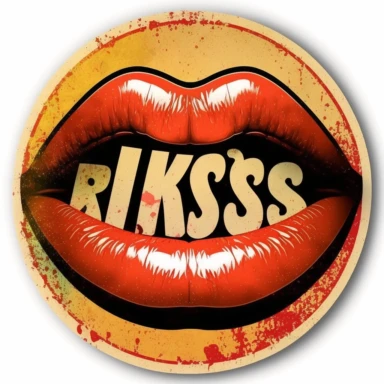 clipart sticker kiss lips with text kiss