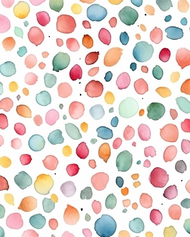 seamless pattern of small round confetti in pastell colors in handpainted watercolor style, clipart, high quaity,