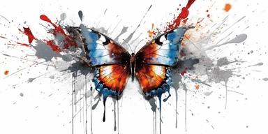 one butterfly colorful on a white background, in the style of florian nicolle, realistic clipart, serge marshennikov, orange, fantastical creatures, sky-blue and maroon, conceptual painting, no watermark, text,,professional lighting,cinematic lighting, long shadows, saturated contrast, hyperdetailed,32k,v--5.0