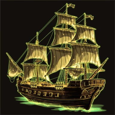 pirates of the caribbean,pirate ship,neon,cartoon,clipart