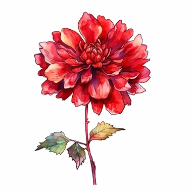 Picture a beautifully hand-drawn red-tone flower clipart. The flower stands in brilliant hues of scarlet, ruby, and rosy blush, each stroke applied with watercolor and pencil colors, providing an amazingly detailed and precise finish. From its layered petals to its intricate stem, the flower glows with life on a pristine white background. This rich, red flower clipart becomes a heart-warming decorative element perfect for adding a touch of passion and vibrancy to any design project.
