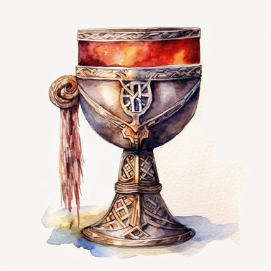 watercolor clipart realistic viking goblet