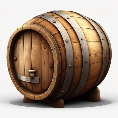 realistic clipart of a wooden barrel
