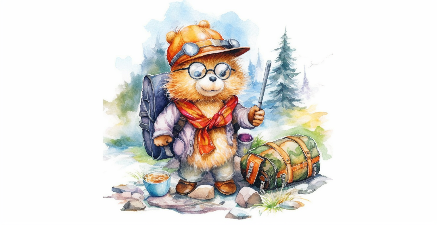 camping bear cliparts