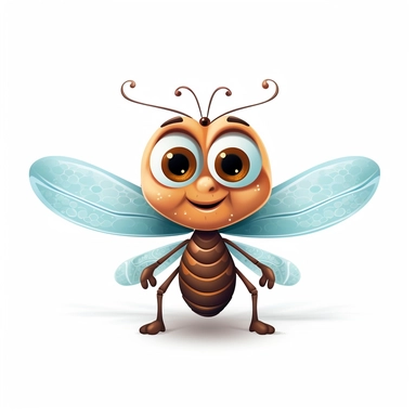 clipart, cute dragonfly, vector, white background