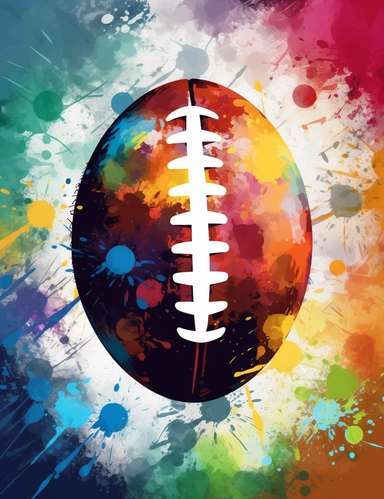 Create a digital artwork football clipart that showcases the simplicity and versatility of solid colors. Use AI algorithms to generate a digital canvas that features a single, bold color as the main element of the composition. Experiment with different color combinations and hues to create a dynamic and visually appealing artwork that evokes different moods and emotions. Consider adding texture or gradient effects to add depth and dimension to the artwork. You can also explore the use of negativ