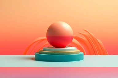 3d abstract summer nature beach object clipart with Gradient Color Overlay Background, minimal, soft color, artistic, high resolution, 8K,