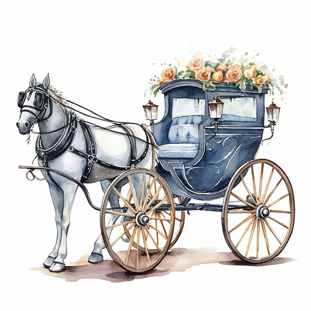 horse and carriage clipart