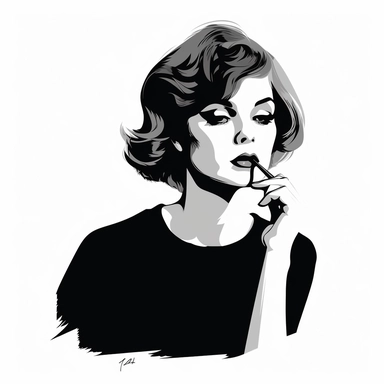 logo , a girl smoking a cigarette, person free vector image, clipart, black & white, satirical illustrations, flat, animated gifs, delicacy of touch, writer academia, very simple