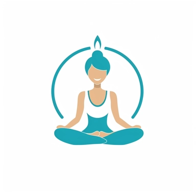adorable simple yoga logo clipart, white background