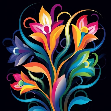 abstract flowers clip art