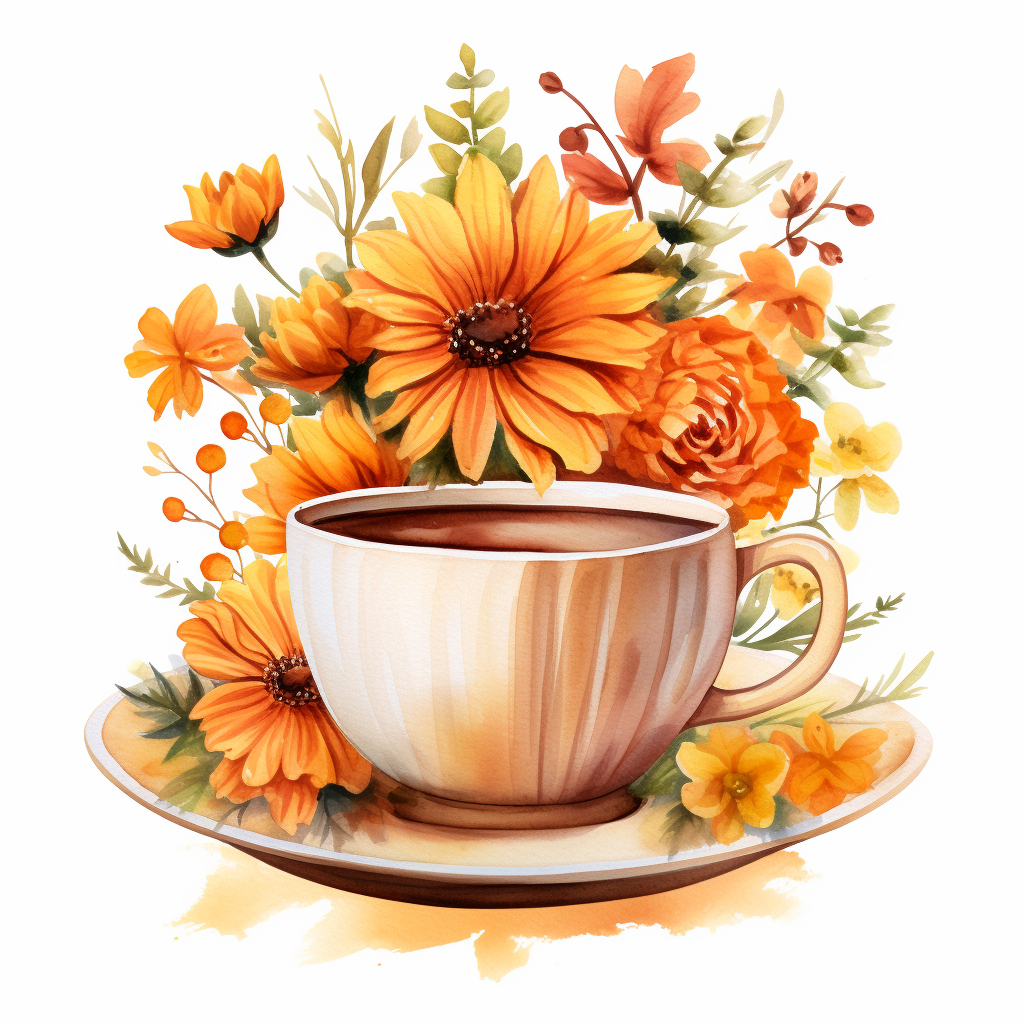 orange flower clipart