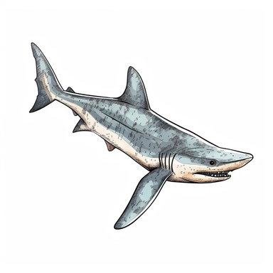hammerhead shark clipart drawing, isolated figure, No shadows, isolated on a white backhround