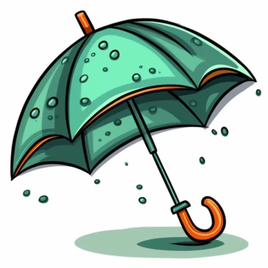 cartoon clipart icon of an umbrella