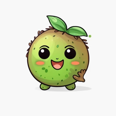 cute Kiwi Fruit, happy and smiling, bold line, clipart, sticker, white background, no shadow, 8k detail