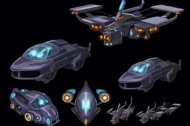 isometric game sprite, clipart, futuristic family flying vehicle concept, gaming asset, sci-fi, fun, creative, cartoon render, hyper-detailed, black background, inspired by one random famous product designer, inspired by one random famous sci-fi movie, inspired by one famous architect, inspired by one random famous artist, inspired by one famous architect