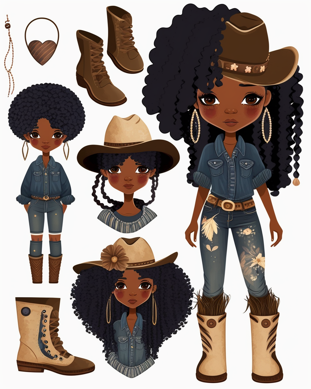 girl cowboy cliparts