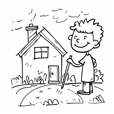 Draw me a favorite coloring picture for children, solid simple lines, white background, clipart style, only white with black lines