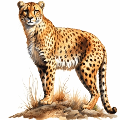 hd clipart, cheetah, fully detailed,