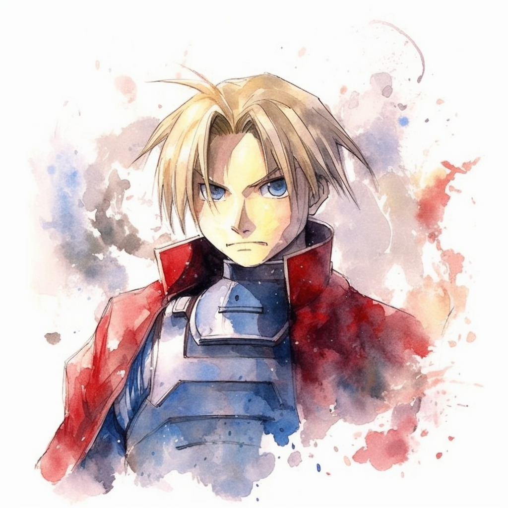 Watercolor fullmetal alchemist brotherhood, high quality, high details ...