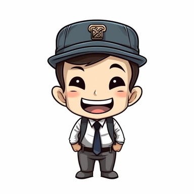 happy cute Tour Agent face, cartoon, clipart, mascot, isolated on white background