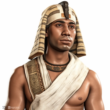 clipart Ancient Egyptian man, photo realistic, white background