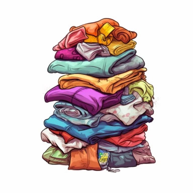cartoon, clipart, stock photography, white background, vector, a pile of folded laundry, neat and tidy