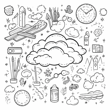 drugs and mayhem as corporate clipart icons, black line art icons