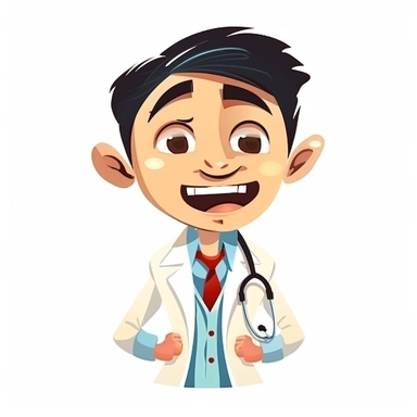 happy cute Health Advisor face, cartoon, clipart, mascot, isolated on white background