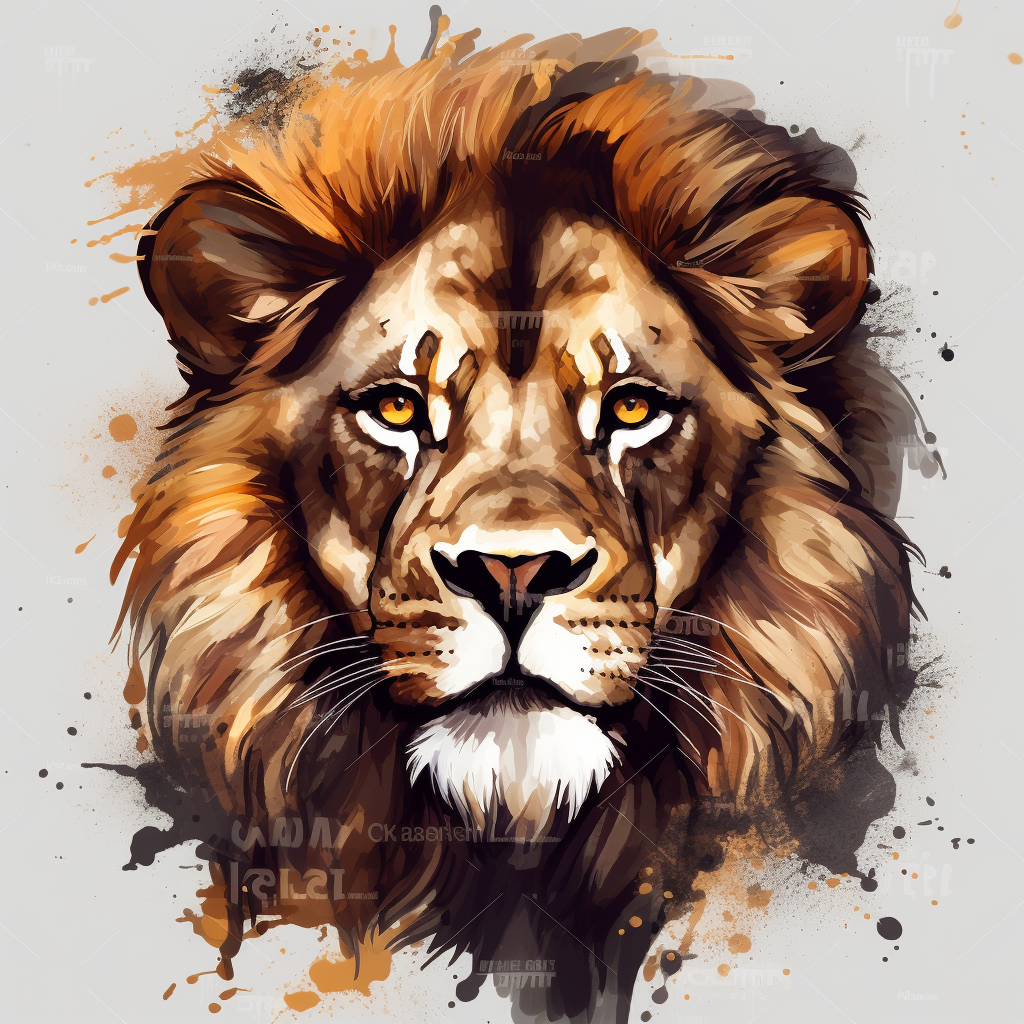 Vector Art, Logo Design, Male Lion Drawing, Male Lion Clipart 