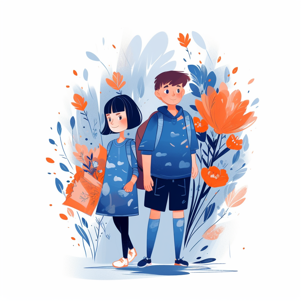 children going to school clipart