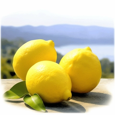 clipart lemons image with a lemon free in the distant backround