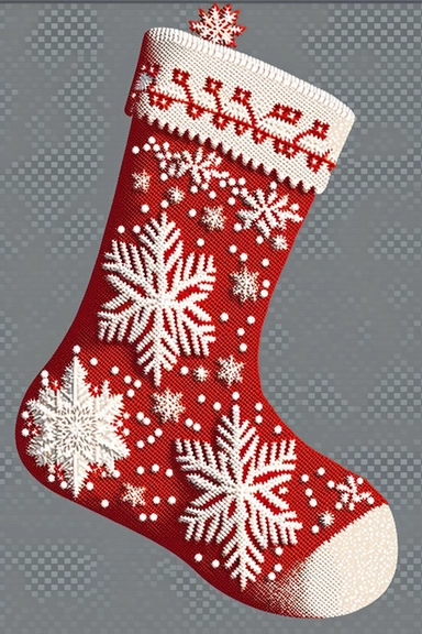 clip-art style christmas white knitted stockings