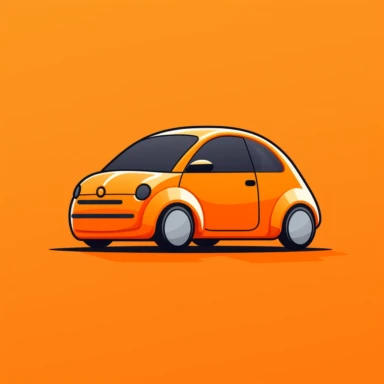 simple, clipart, only contours, car, logo, website, orange theme, unicolor, very simple